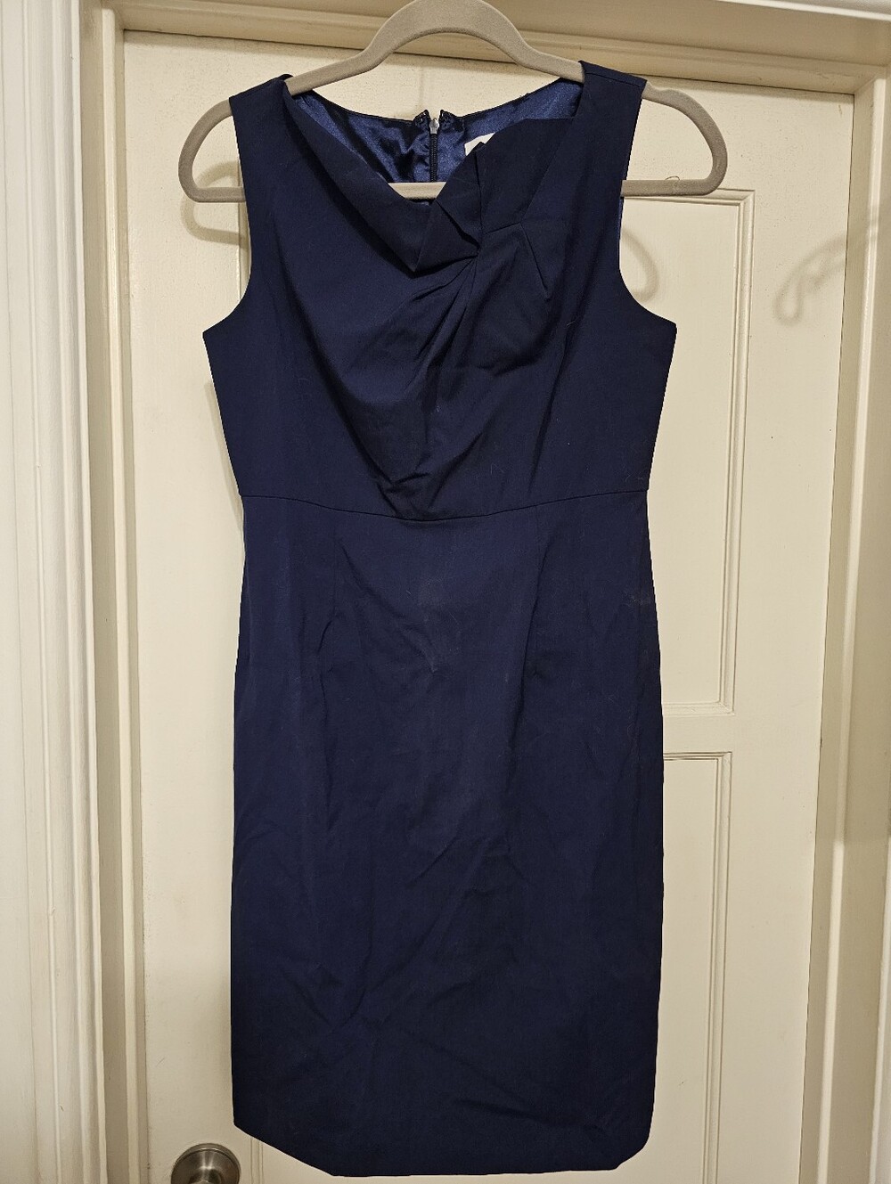 New York & Company Navy Sleeveless Midi Sheath Dress 4